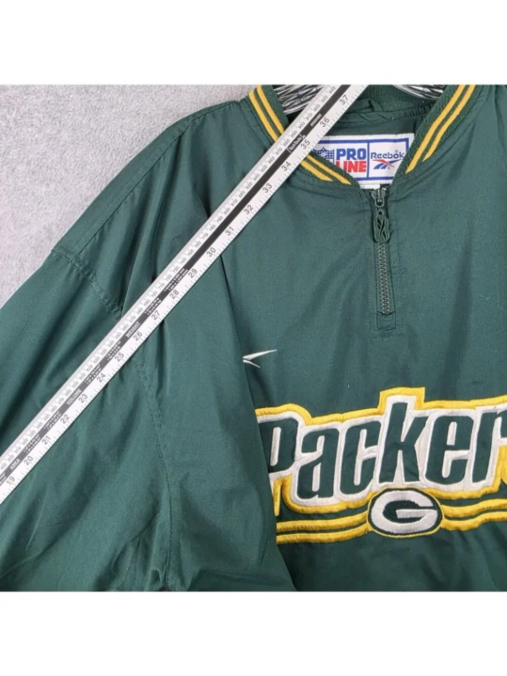 Vintage Green Bay Packers Jacket Mens XL Green Reebok Pro Line Pullover NFL